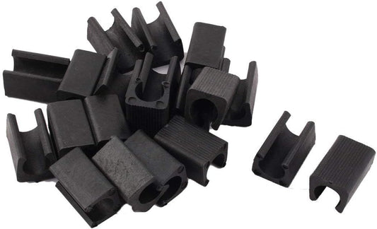 RANIT 20Pcs Slot Width Max 12mm Chair Foot U Shaped Floor Glides Tubing Caps Cover,Fit Furniture Leg Dia 12mm Black