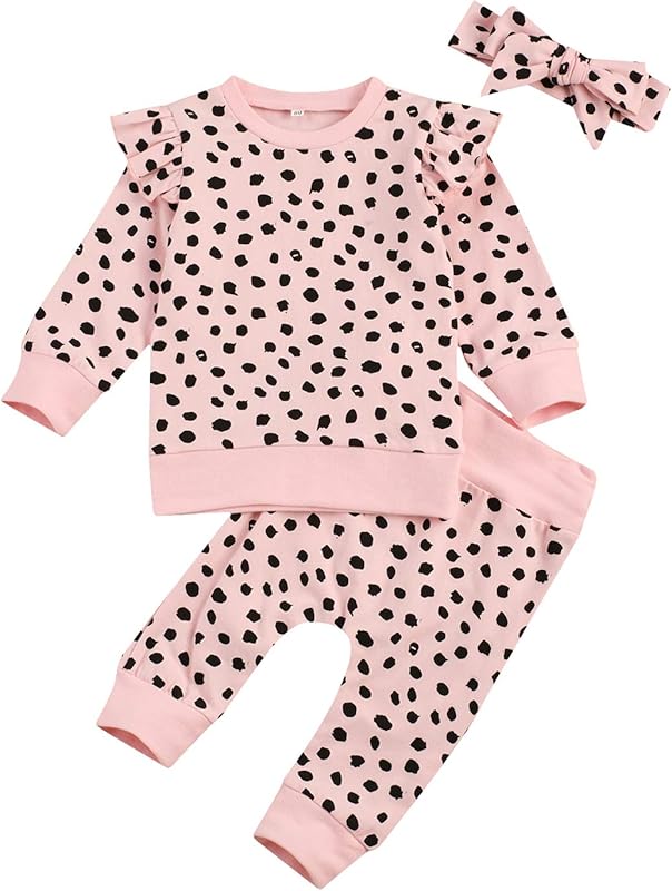 Newborn Infant Baby Girl Clothes Set Sweatshirts Tops Pants Toddler Girl Outfits Gifts 3 6 9 12 18 24 Months