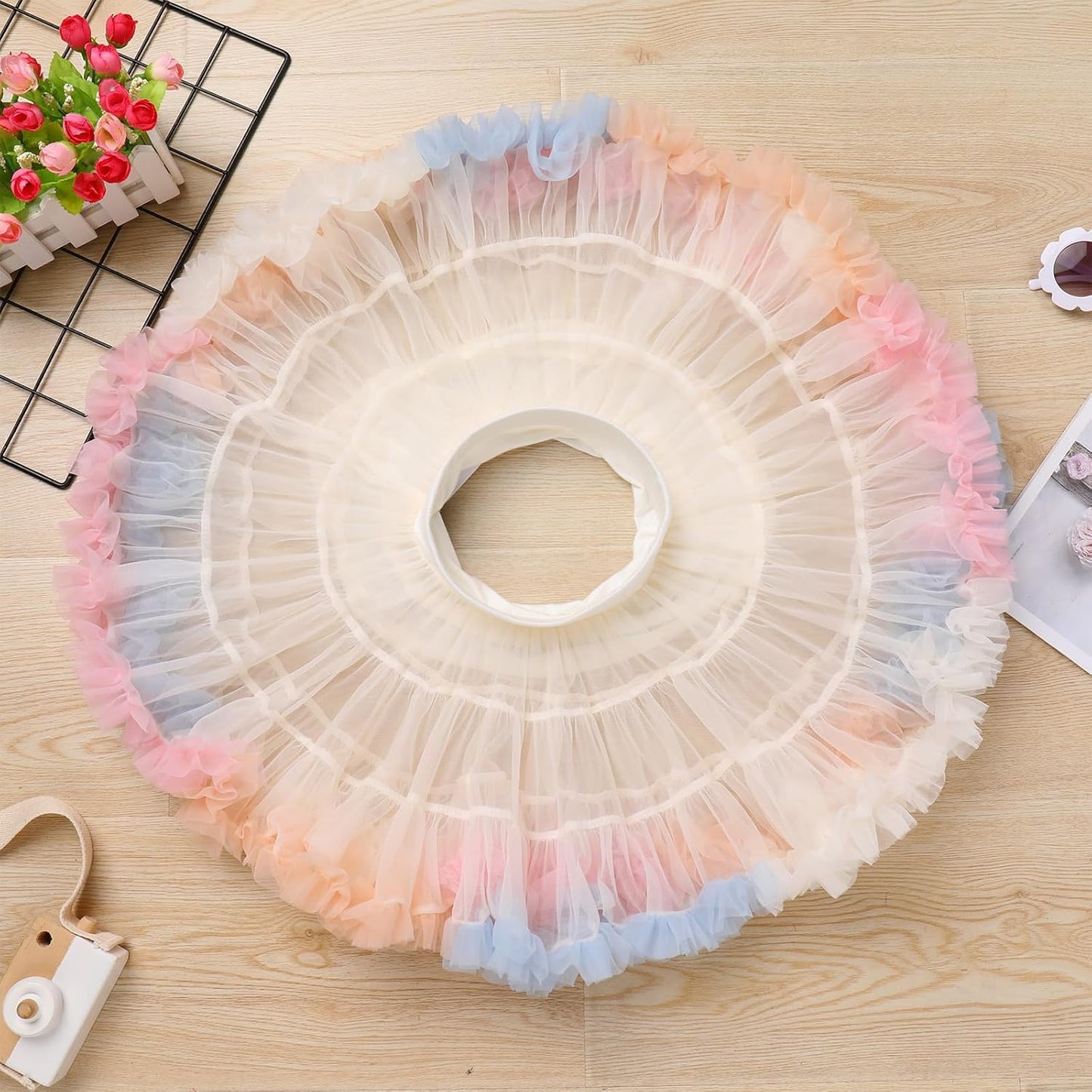 Petticoat Skirt for Girls Tutu Skirt Princess Fluffy Soft Tulle Ballet Birthday Party Pettiskirt Half Slips Dance Underskirt