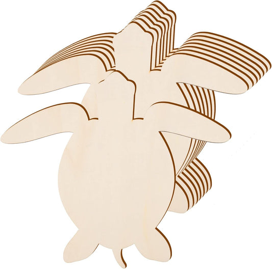 8 Pcs Wooden Turtle Cutouts 11.8 x 11 Unfinished Wood Sea Turtle Shape Cutouts Blank Wooden Sea Animal Slices Ornaments for DIY Crafts Sea Ocean Beach Theme Party Home Decoration