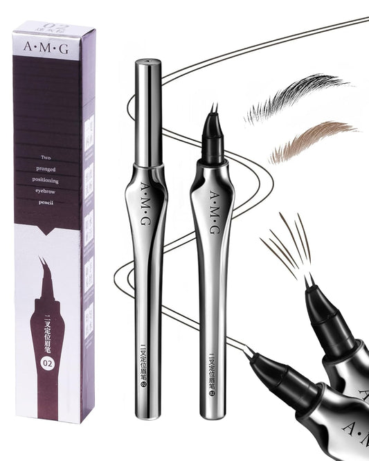 Microblading Eyebrow Pencil,Eyebrow Pen with an Upgrade Micro-Fork Tip Applicator,Eyebrow Pencil Magic 2-in-1 Eye Brow Pencils for Women to Effortlessly Create Hair Like Natural Brows - Dark Brown