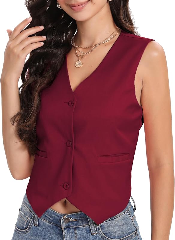 Xeoxarel Women's Linen Vests Crop Tank Tops (S-2XL)
