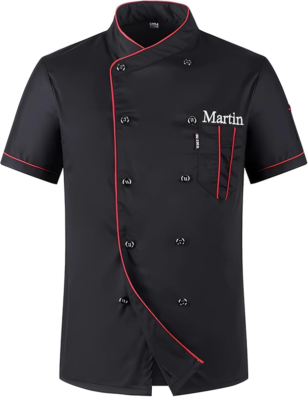 Personalized Chef Jacket Custom Embroidered Chef Coat for Men Women Short Sleeve Uniform Shirt for Restaurant Hotel