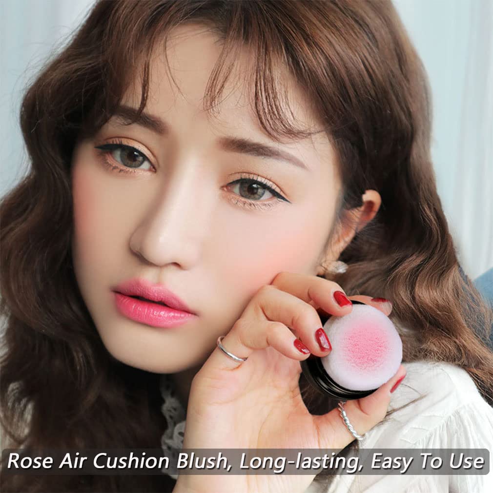 Charm Kiss Loose Powder Blush Air Cushion Natural Blusher Bright Shimmer Face for Cheek Highly Pigmented Makeup Easy to Blend Blushin, All Day Wear(01#) 01# Coral Pink 5 grams