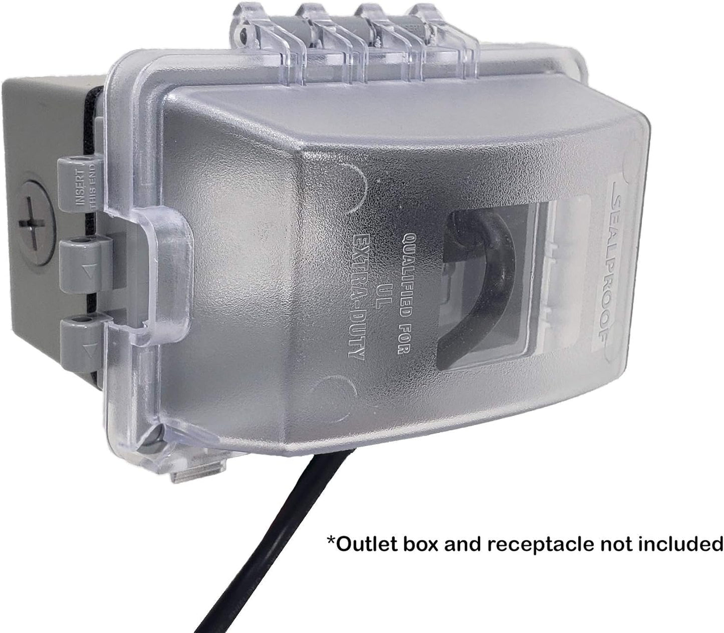 Sealproof 1-Gang Weatherproof In Use Outlet Cover | Horizontal/Vertical Outdoor Plug and Receptacle Protector, Lockable Bubble Cover, UL Extra Duty Compliant, 18 Configurations