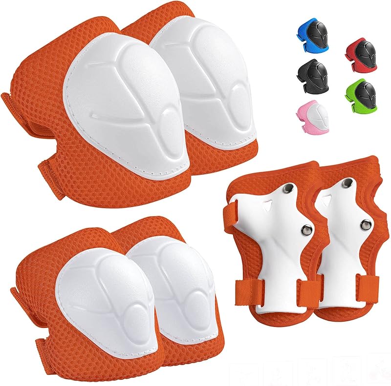 Kids Protective Gear Set Knee Pads for Kids 3-14 Years Toddler Knee and Elbow Pads with Wrist Guards 3 in 1 for Skating Cycling Bike Rollerblading Scooter