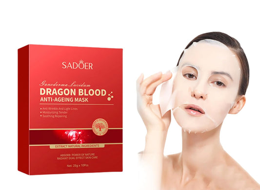 For SADOER Ganoderma Lucidum Moisturizing Facial Masks,Deep Nourishing Rejuvenating Mask,Face Mask Patches,Brighten Complexion 25mlx10pcs