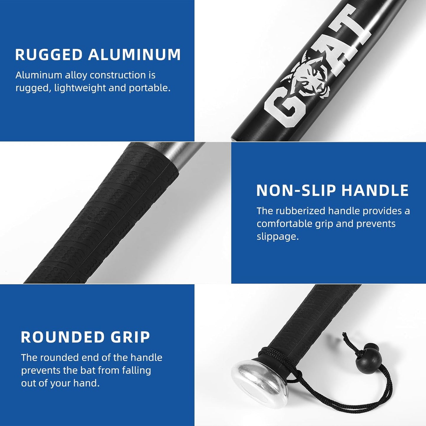 Baseball Bat, Aluminum One-Handed 18-inch Training Softball Bat, Fishing Bat, Home/Outdoor/Self-Defense Gear, Truck Tire Checker, Camping Self-Defense Gear