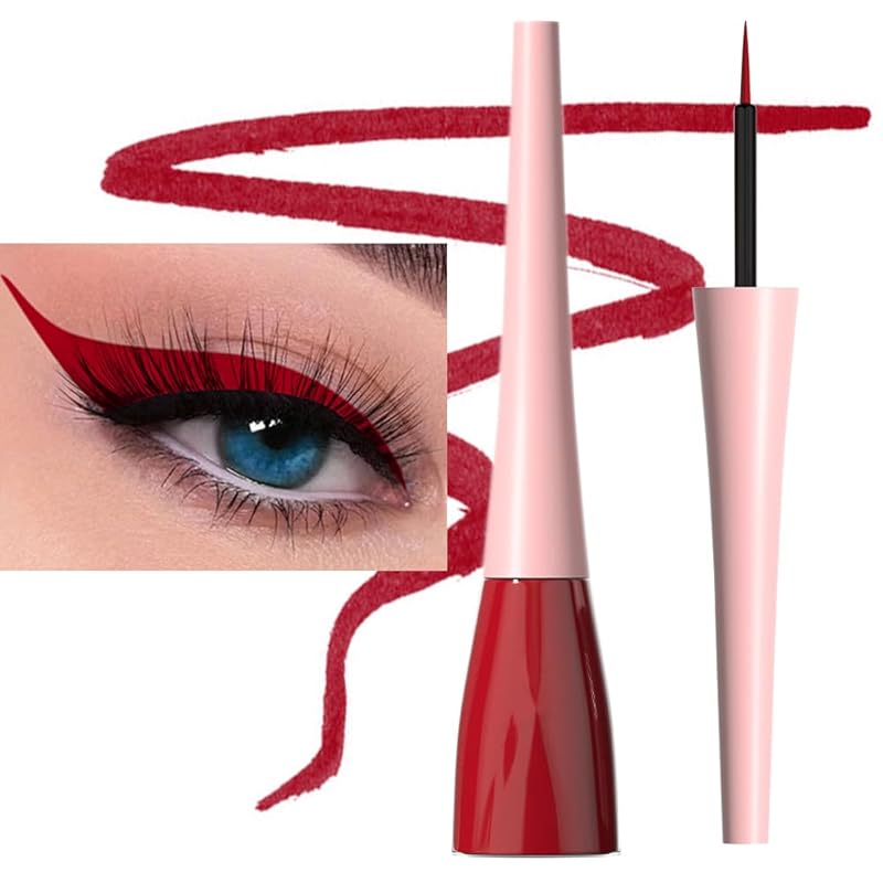 evpct 2Pcs White Black Liquid Eyeliner Set Waterproof White Eye Liners for Women Eyes Wing Eyeliner Stamps Shapes Colored Eyeliner delineador de ojos a prueba de agua contra el agua blanco para ojos