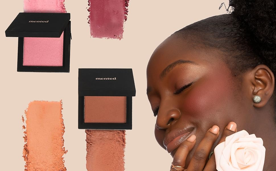Mented Cosmetics Made in Italy, Cruelty Free Makeup, Vegan, Paraben Free, Shimmer Bronzer, Highlighter Bronzing Powder Palette for Face with Vitamin E + A, 0.35oz/10g, Beach Bum