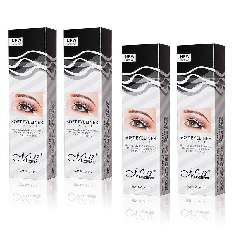 White Eyeliner Pencils Professional Use as Highlighter, Soft, Waterproof, Long-Lasting Eyeshadow, Eye Brightener, Beauty Makeup Tools (12pcs)