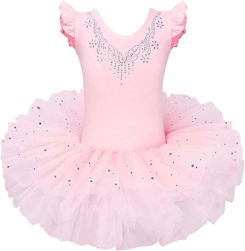 ZNYUNE Girls Kids Ballet Dress Princess Sparkly Ballet Leotards Tutu Girls Dancewear Costume