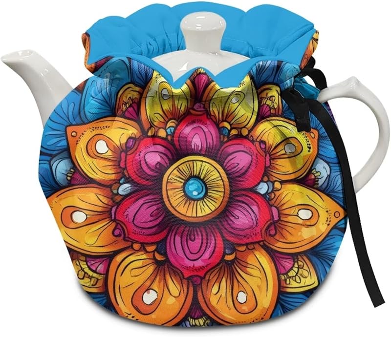 Teapot Thermal Cover Bohemian Mandala Print Tea Cozy for Tea Pot Insulated Suitable for Protecting Kettle Coffee Pot Breakfast Insulated Kitchen Coffee Table Decorative Accessories
