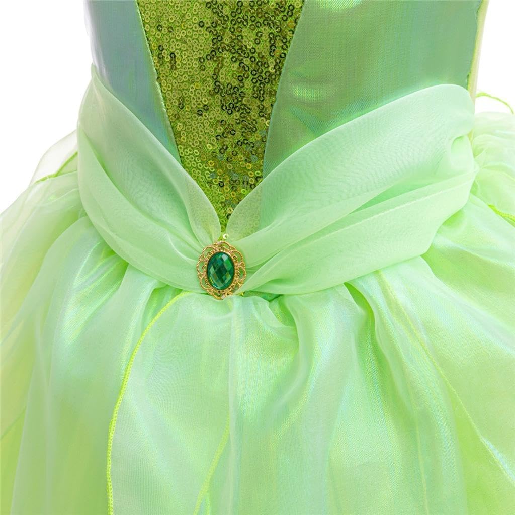 Dressy Daisy Green Fancy Fairy Halloween Costume Birthday Party Dress Up for Toddler Girls Size 2T to 10