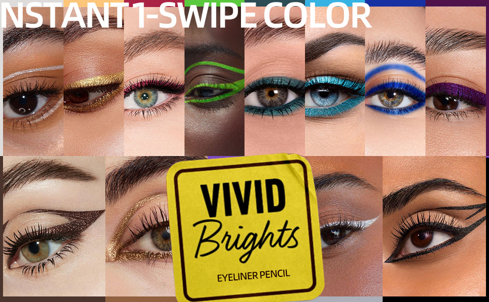 COOL STORY 12 Color Glossy Eyeliner Gel Pencil Eyebrow Pen Eye Makeup Waterproof Smudge Proof Long Lasting