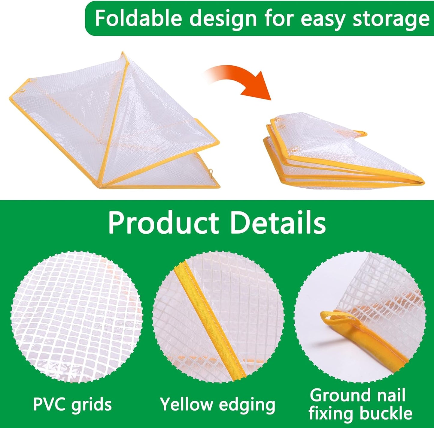 32.2" x 13" x 14.1" Garden Row Accelerator Plants Cover, Foldable Raised Garden Beds Vegetable Rows Plant Protector, Plant Net Cage Guard Greenhouse Cover for Protecting Vegetable Fruit from Animals