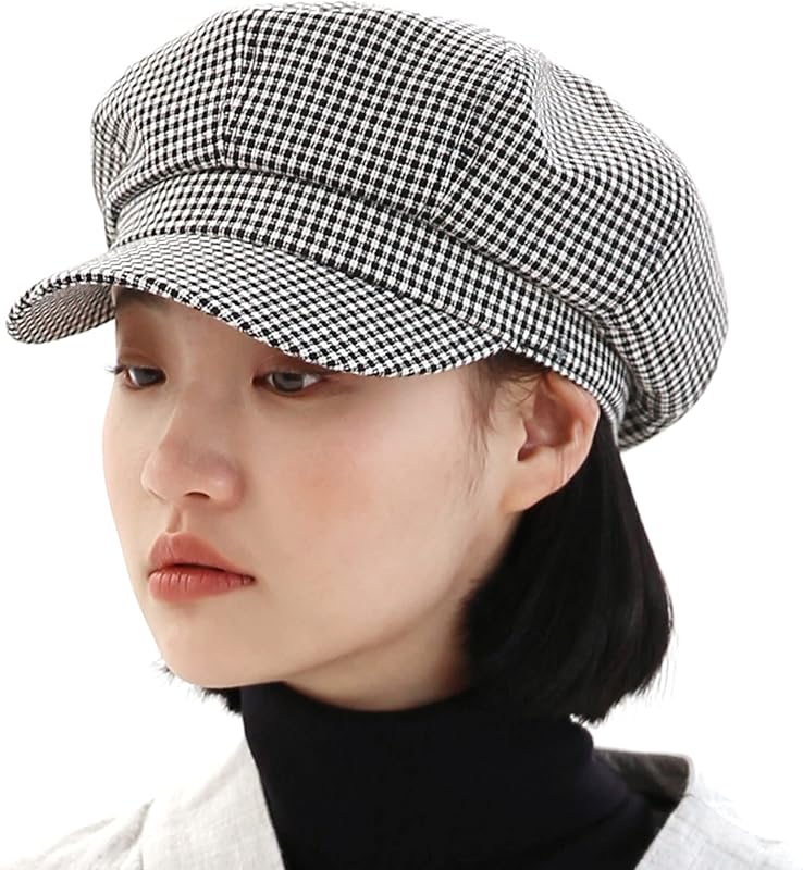 UNDERCONTROL Painter Vintage Bio Washed Cotton Classic Octagonal Pattern Unisex Painter Beret Castro Brim Hunting Hat Korea