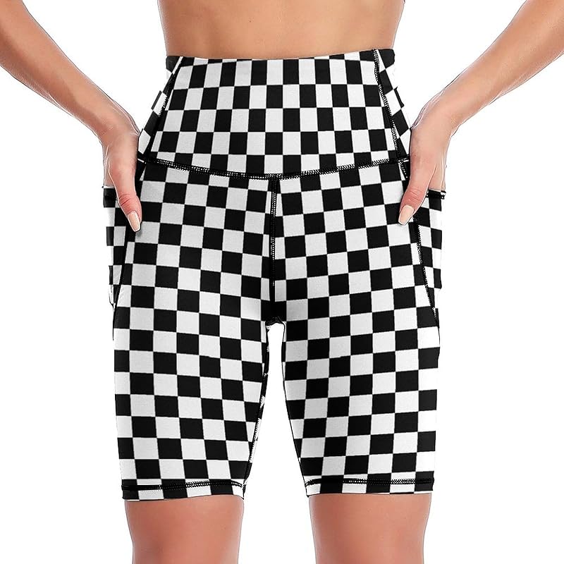 High Waist Workout Yoga Shorts for Women with Pockets Tummy Control Yoga Leggings Running Gym Biker Shorts