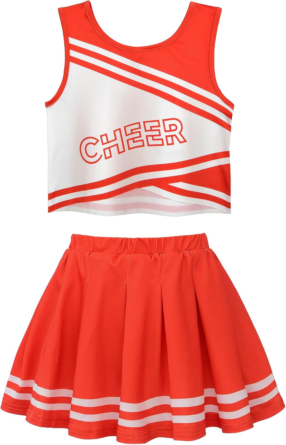 JerrisApparel Cheerleader Costume for Girls Cheer Uniform Dress Up Outfit With Pompoms