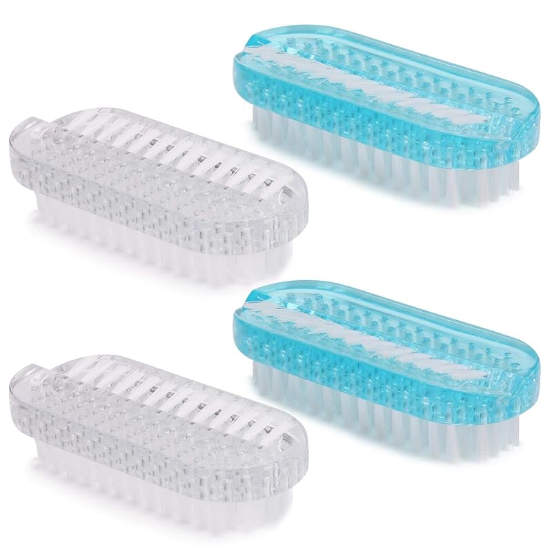 Tbestmax Cleaning Nail Fingernail Brush Wood 2 Side for Manicure Pedicure Women Kids 4 Pack