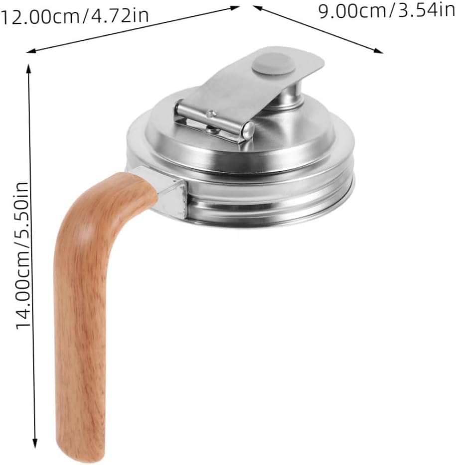 2 Pcs Wide Mouth Mason Jar Stainless Steel Pour Spout Lid, Reusable Mason Jar Lids for Ball Wide Mouth Mason Jars no Rust Leaking Proof for Home Brewing Fruit Fermenting Drinks (with handle, 2)