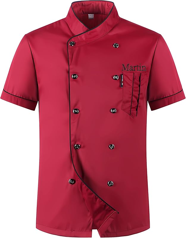 Personalized Chef Jacket Custom Embroidered Chef Coat for Men Women Short Sleeve Uniform Shirt for Restaurant Hotel