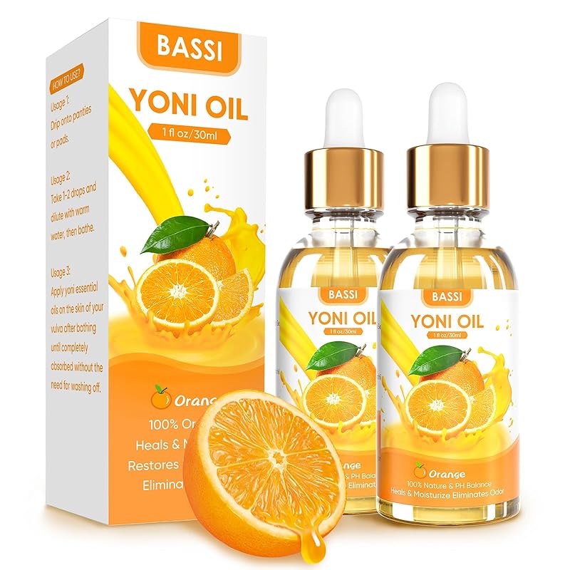 2 Packs Yoni Oil for Women - Strawberry Fresh Feminine Care Oil - All Natural Vaginal Oil Essential Oils, Reduces Odor, Restores pH Balance and Wetness, 1 fl oz/pc
