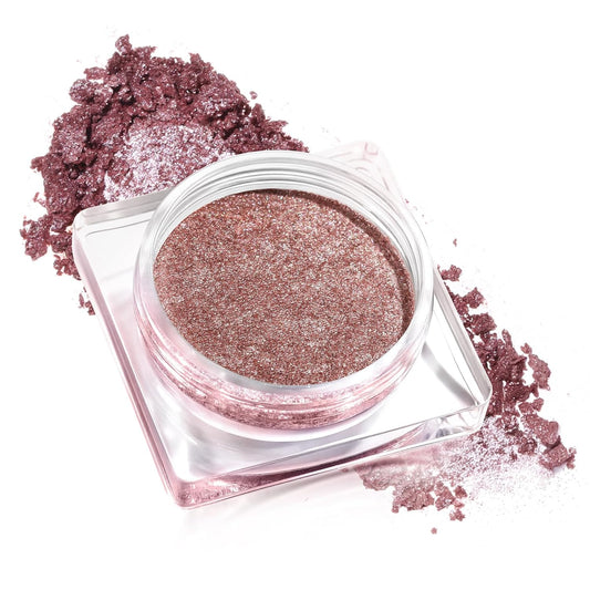 Single Shimmer Cream Eyeshadow, Rose Metallic Highly Pigmented Monochrome Eye shadow Palette, Blendable Sparkly Eye Glitter Waterproof Natural Mini EyeMakeup Brightener Highlighter for 24 hours makeup