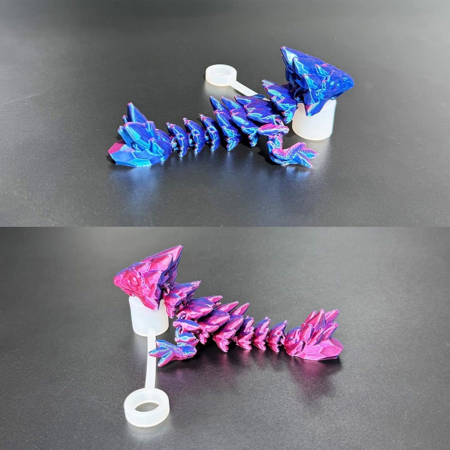 Dragon Straw Cover Cap Compatible with Stanley 30 & 40oz Straw Cup, Silicone Straw topper with 3D Printed Dragon, Cool Tumbler Accessories (Blue-Purple), Halloween Decorations