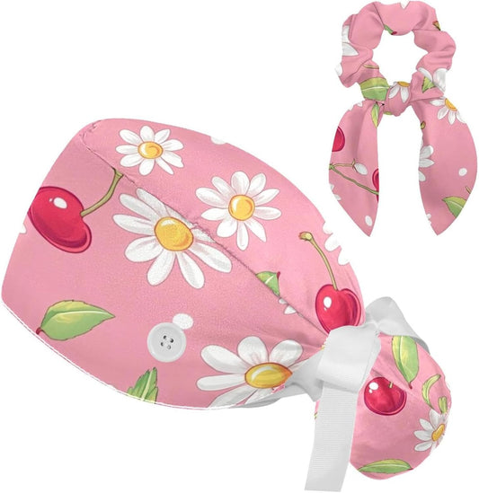 Women's Working Caps with Scrunchies Tarot Pattern Background Lace-Up Hat Unisex Hair Covers One Size
