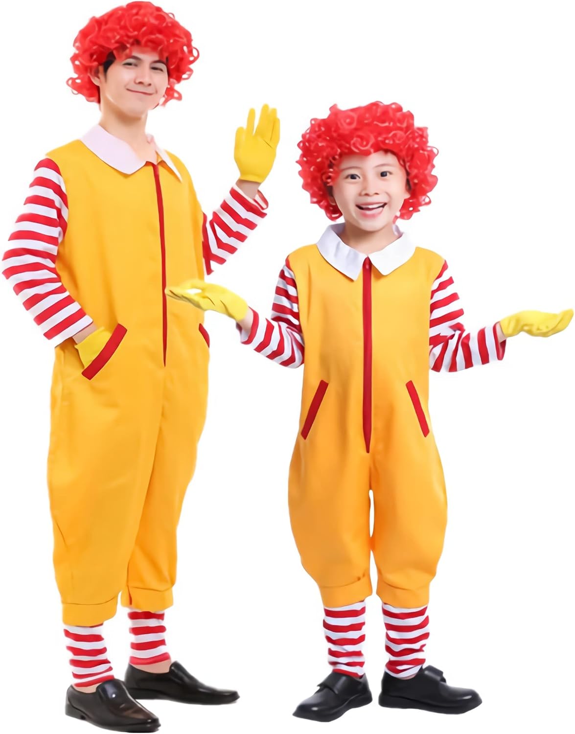 4-PCS Clown Christmas Costume Kids Circus Clown Costume Carnival Boys and Girls Halloween Cosplay