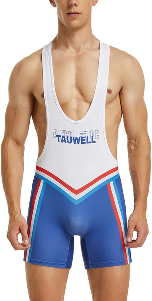 Men's Wrestling Singlets Athletic Supporters Slim Fit Sport Bodysuit Sleeveless Active Wrestling Leotard Jumpsuits