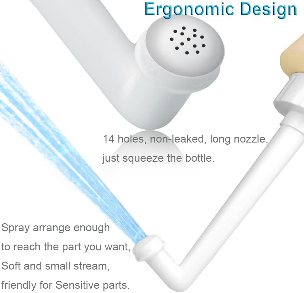 Antallcky Upgraded Portable Travel Bidet Butt Cleaner Wiper Hand Personal Bidet Sprayer for Toilet, Anal Perineal Cleansing Bottle for Men,Women-450ML,Blue