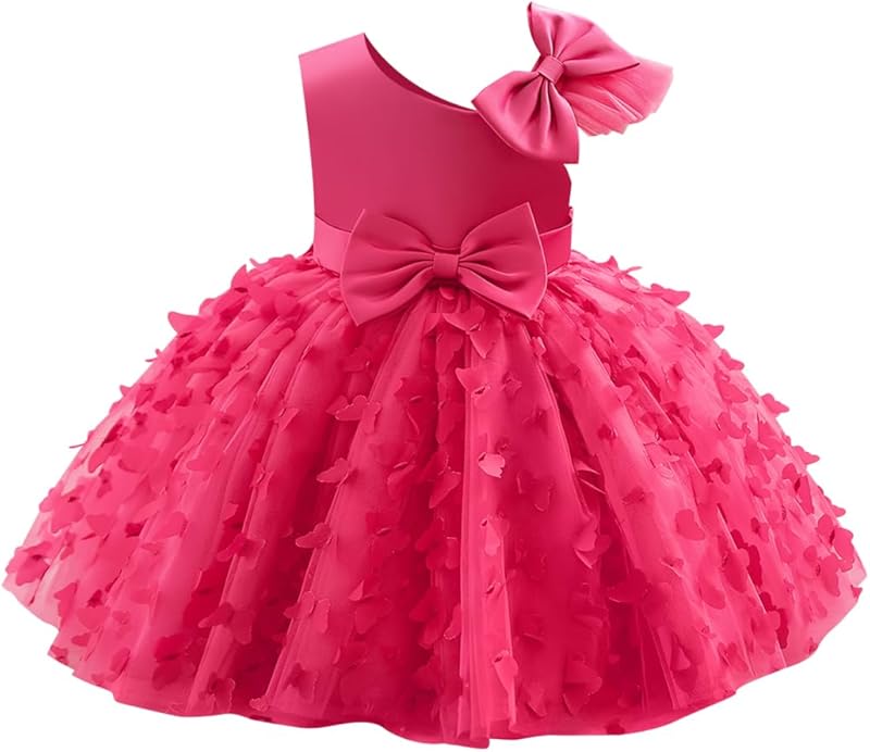 Toddler Baby Girl Butterfly Tutu Dress Bowknot Princess Flower Girl Wedding Pageant Birthday Party Dresses