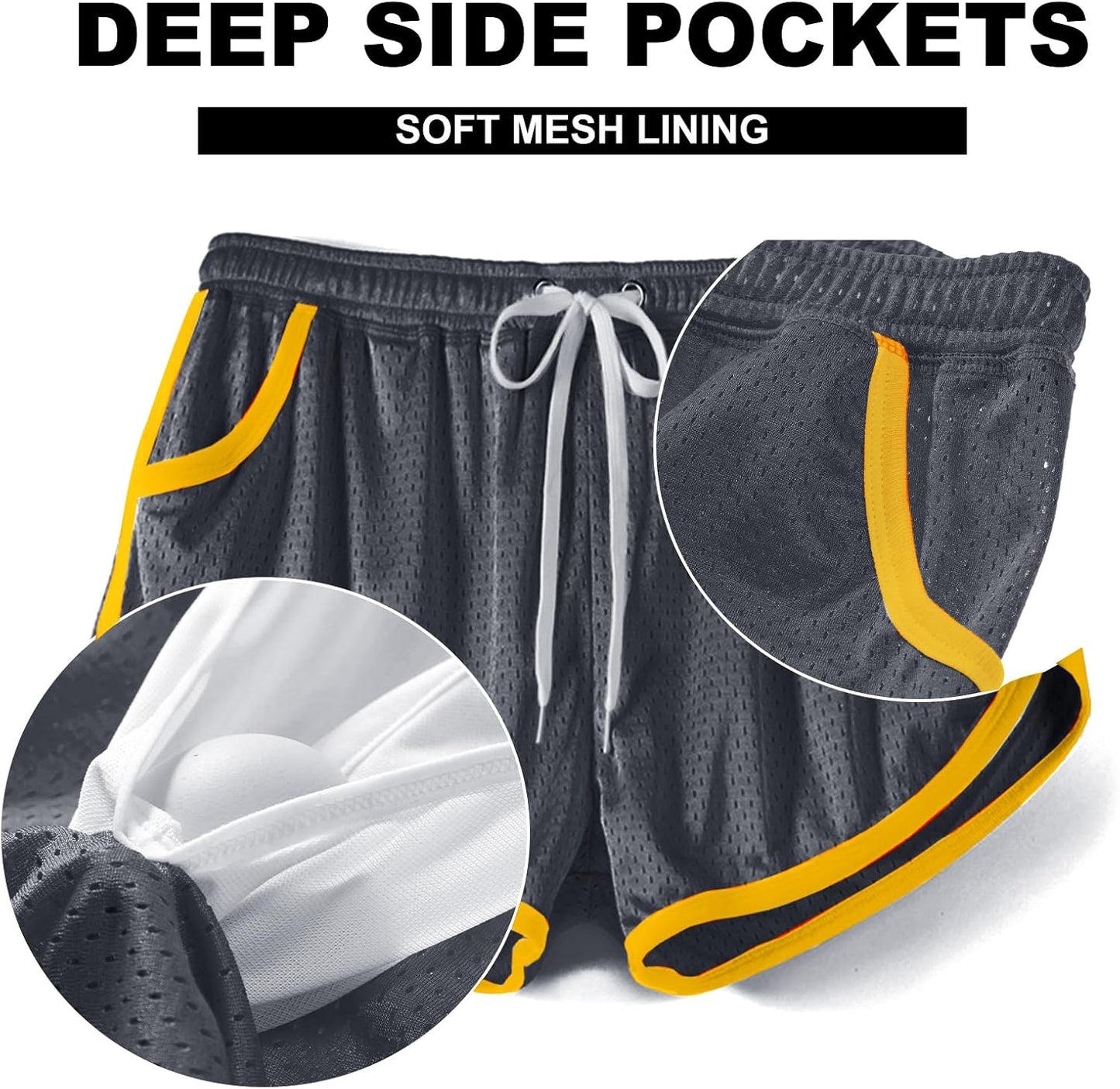 AIMPACT Mens Mesh 3 Inch Booty Shorts Sexy Side Split Athletic Workout Running Shorts