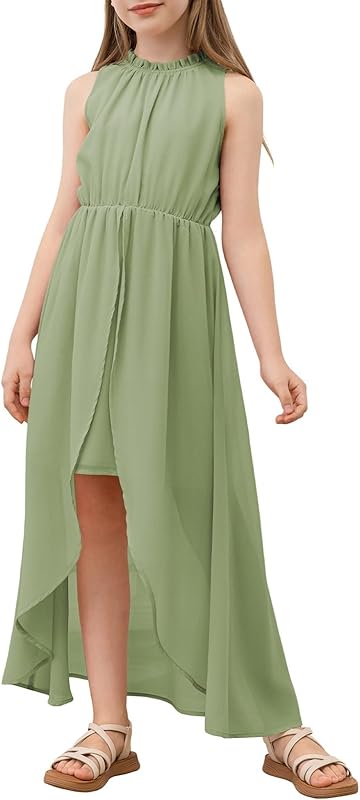 blibean Tween Girls 2024 Dresses Turtleneck Elegant Semi Formal Dress 6-15 Years