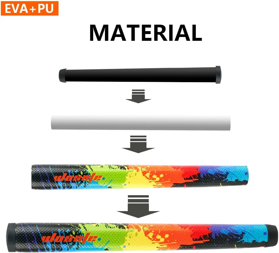 wosofe GOLF Putter Grip Two types of grips with different materials and weights Comfortable Advanced Texture Control and High-feedback Golf Putter Grip Stroke Enhancement Soft &Tacky Superior Traction