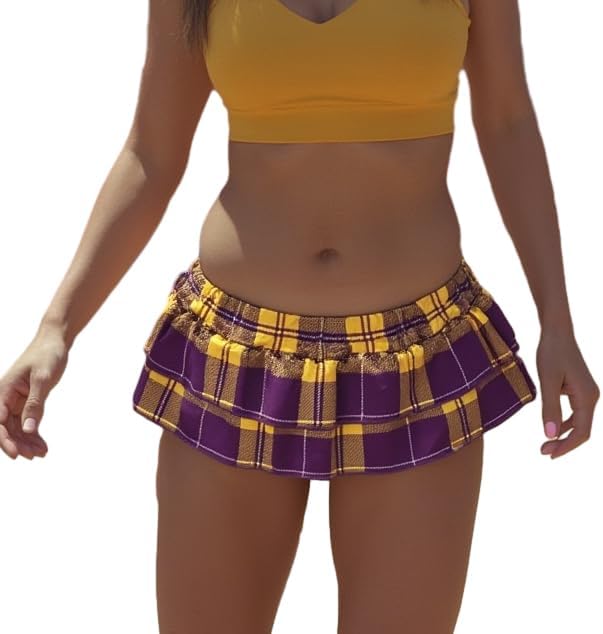 Pin Up Doll Mini Skirt, Pleated, Low Rise, Mini Skirts for Women, Available in Plaid, Neon and Plus Size, Micro Mini Skirts