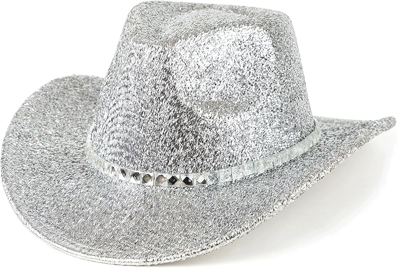Men & Women Cowboy Hat Western Style Glitter Cosplay Party Costume Hats