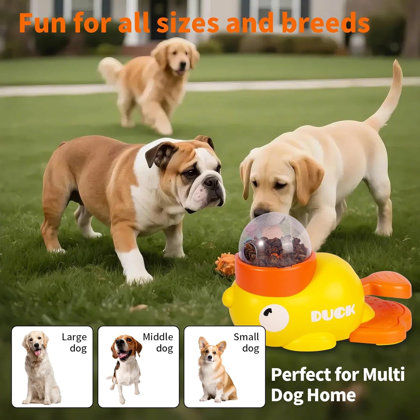 2-in-1 Interactive Dog Puzzle Toy, Slow Feeder, Safe and Durable Dog Food Treat Feeding Dispenser for Small & Medium Dogs, Promotes IQ Training and Entertainment Reduces Bloating Anti-Gulping