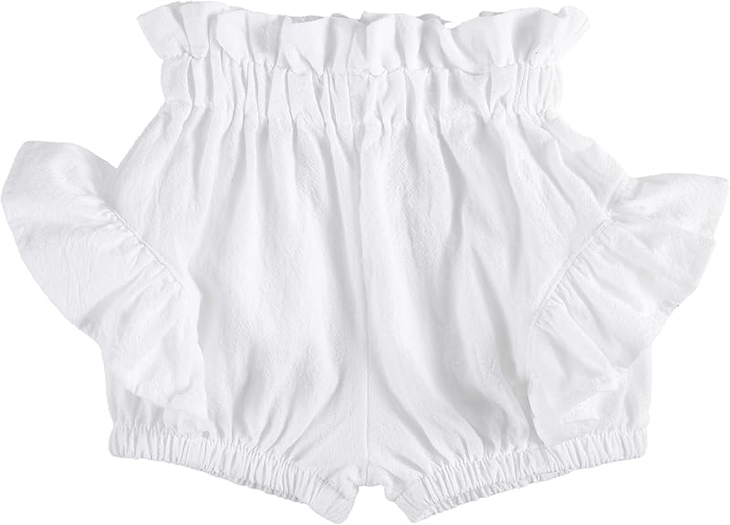 Baby Girls Ruffle Shorts Toddler Diaper Covers Little Girls Bottoms Bloomers Cotton Pants 3 Months-6T