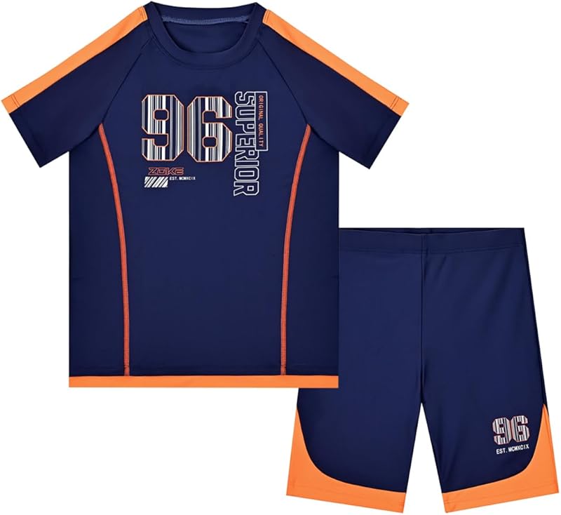 karrack Boys Two Piece Rash Guard Swimsuit Kid Water Sport Short Swimsuits UPF 50+ Sun Protection Bathing Suits