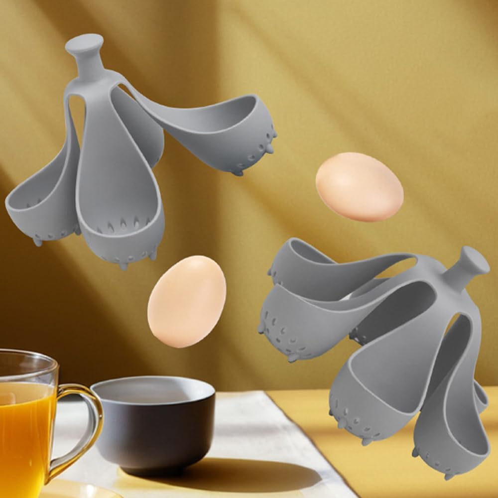 Egg Boiler Rack, Freestanding Egg Boiler,Egg Cooker for Making Soft or Hard Boiled Eggs, Holds 10 Eggs-Resistant Silicone Egg Cooker with Drainage & Handle Flexible Washable Egg Gadgets