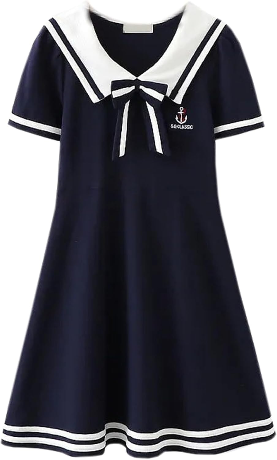 SANGTREE Girls Nautical Sailor Dresses School Uniform Casual Dress, 3-14 Years