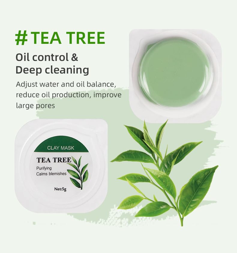 Organic Clay Mask Kit Private Label Turmeric Green Tea Pink Rose Face Mud Clay Mask Facial Mask For Acne Skin (SET 02)