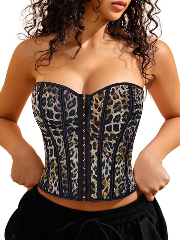 Sexy Strapless Corset For Women, Lace Up Backless Crop Tube, Going Out Bandeau Top