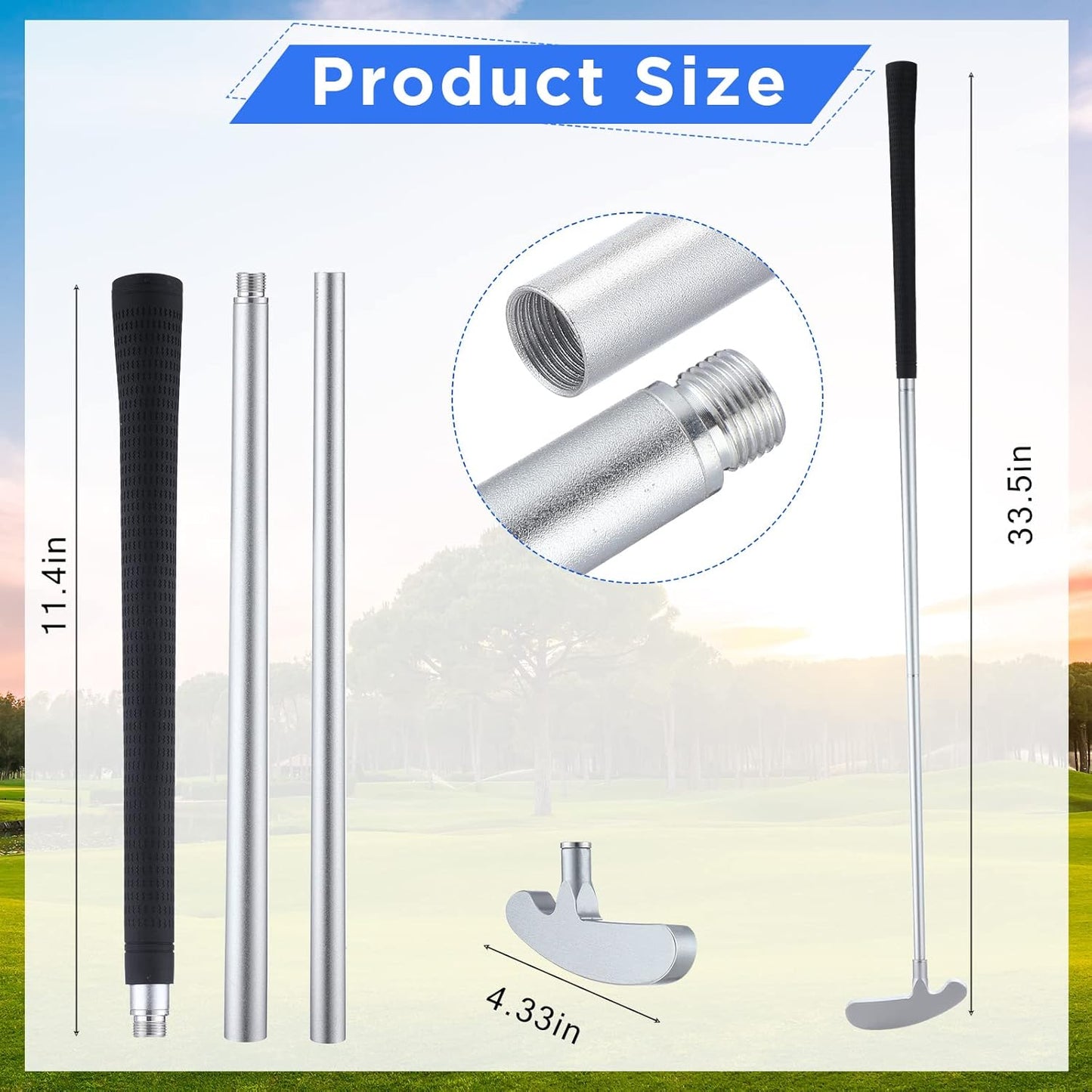 Wettarn 3 Sets Golf Putter Two Ways for Men Women Kids Club with 6 Practice Golf Balls for Left or Right Handed Golfers Indoor Outdoor
