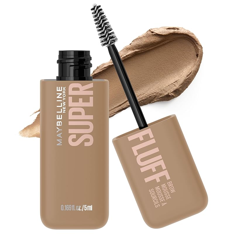 Maybelline Superfluff Volumizing Brow Mousse, All Day Tinted Brow Gel For Soft Full Brows, Soft Brown, 1 Count