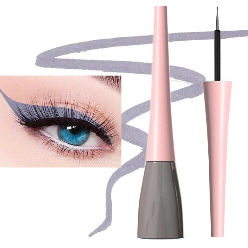 evpct 2Pcs White Black Liquid Eyeliner Set Waterproof White Eye Liners for Women Eyes Wing Eyeliner Stamps Shapes Colored Eyeliner delineador de ojos a prueba de agua contra el agua blanco para ojos