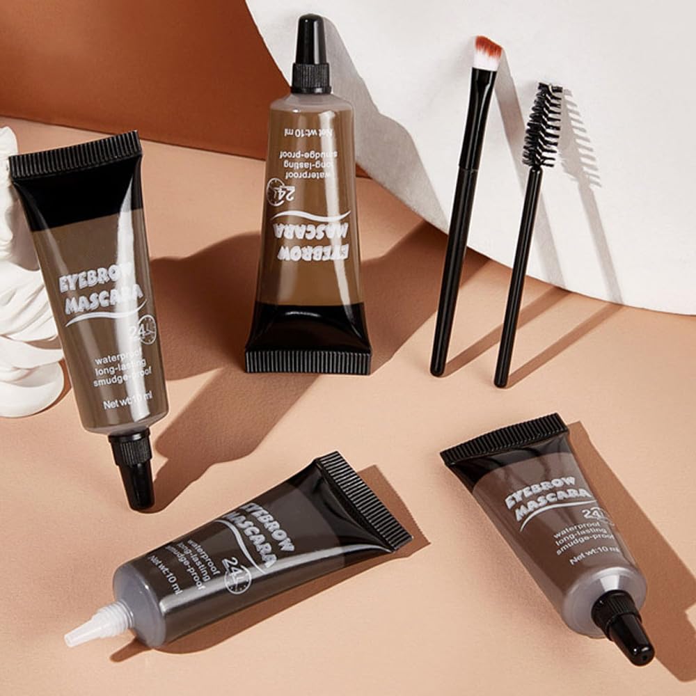 Tinted Thickening Eyebrow Mascara with Two Eyebrow Brushes,Brow Fast Sculpt,Waterproof,Transfer-proof,Eyebrow Tinting Kit- Cruelty Free - Light Medium Brown (1 Pack) (1Pc 01#Brown)